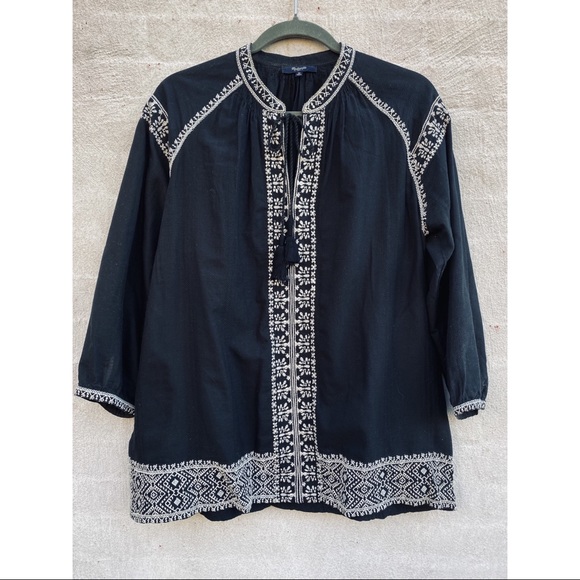 Madewell Camelia Embroidered Tassel Tunic Top - Picture 2 of 4